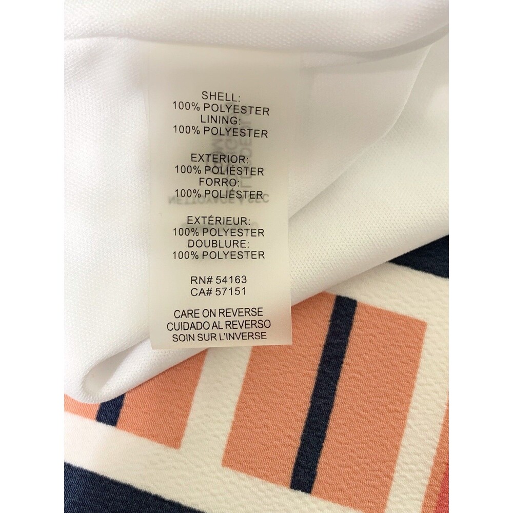 Karl Lagerfeld Size 4 Striped Asymmetrical Handkerchief Hem Dress Faux Wrap - Picture 10 of 14